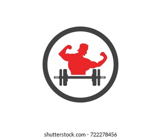 Body Building People Gym Logo Design Template