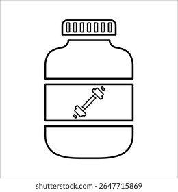 Body Building Protein Icon, Line Vector graphics
