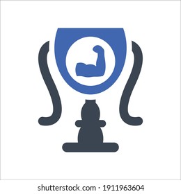 Icono de trofeo de construcción de cuerpos, gráficos vectoriales