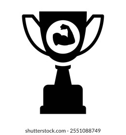 Body Building Trophy Icon, Vector graphics