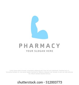 Body Building vector logo for Pharmacy on a white background