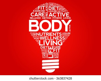 BODY bulb word cloud, health concept