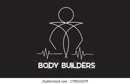 Logotipo del Bulider corporal. Este logotipo adecuado para la belleza logotipo mínimo