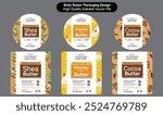 Body butter label design, Shea butter Milk honey cocoa butter label packaging design, Skin care cream cosmetic product label design, editable vector illustration template