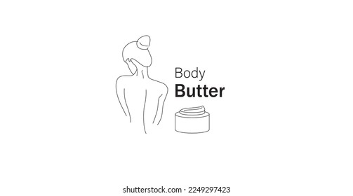 Body butter line art vector illustration 