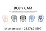 Body Cam icon design with white background stock illustration