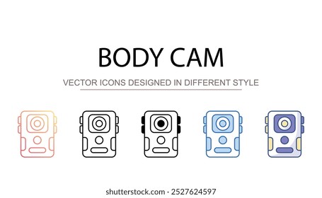 Design de ícone Body Cam com ilustração de stock de fundo branco