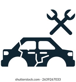 Body car repair icon vector for damage and restoration to vehicle exteriors. It's perfect for auto body shops, collision centers, and cosmetic repair services.