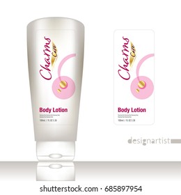 body care cosmetics designs collection. Packaging templates. charms body wash gold label