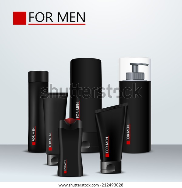 Body Care Products Men Vector Set Stock Vector Royalty Free