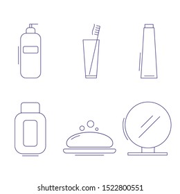 Body care set of simple icons.Vector illustration.