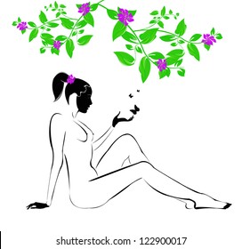 Body care.The spa procedure concept.Vector