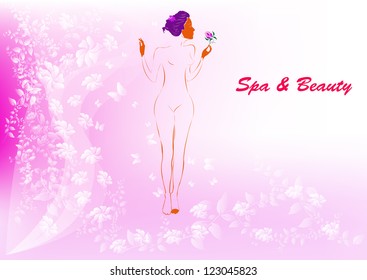 Body care.The spa procedure concept.Vector