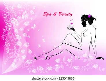Body care.The spa procedure concept.Vector