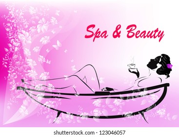 Body care.The spa procedure concept.Vector
