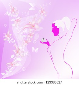 Body care.The spa procedure concept.Vector