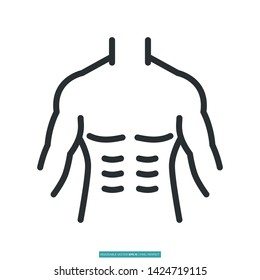 Body (Cartoon Body) Icon Vector Illustration Logo Template