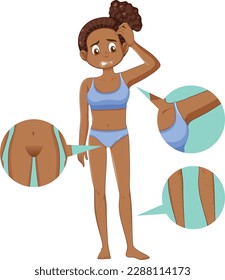 Body Changing of Teenage Girl Vector illustration