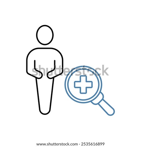 body check concept line icon. Simple element illustration. body check concept outline symbol design.