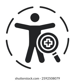 Body Check Icon Glyph Style. Vector Illustration For Graphic Design