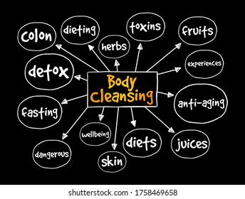 Body Cleansing Mind Map, Health Concept For Presentations And Reports