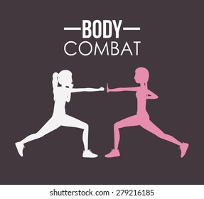 Body Combat design over grey background, vector illustration