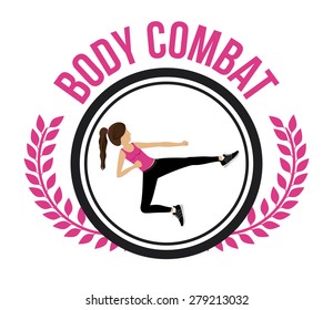 Body Combat design over white background, vector illustration