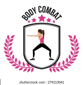 Body Combat design over white background, vector illustration