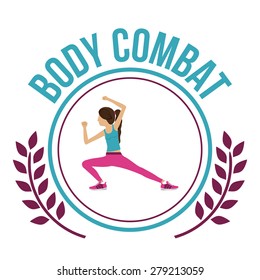 Body Combat design over white background, vector illustration
