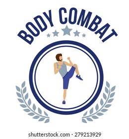 Body Combat design over white background, vector illustration