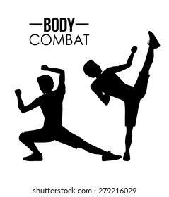Body Combat design over white background, vector illustration