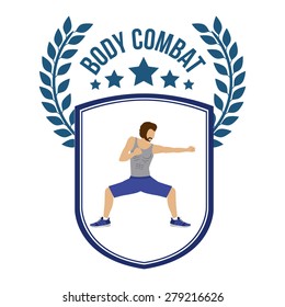 Body Combat design over white background, vector illustration