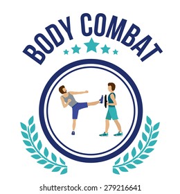 Body Combat design over white background, vector illustration