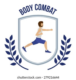 Body Combat design over white background, vector illustration