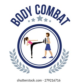 Body Combat design over white background, vector illustration
