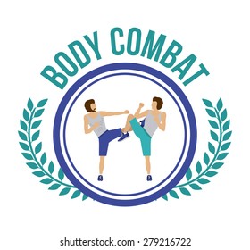 Body Combat design over white background, vector illustration