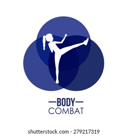 Body Combat design over white background, vector illustration