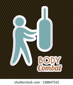 body combat over black background. vector illustration