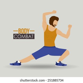 Body combat sport design, vector illustration.