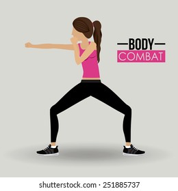 Body combat sport design, vector illustration.