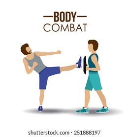 Body combat sport design, vector illustration.