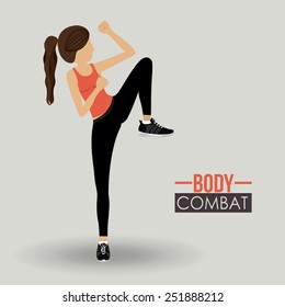 Body Combat Sport Design, Vector Illustration.