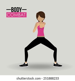 Body combat sport design, vector illustration.
