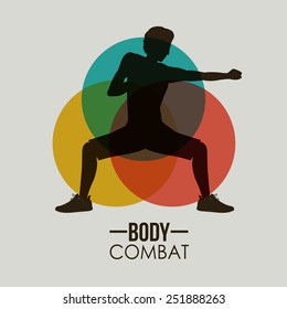 Body combat sport design, vector illustration.