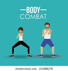 Body Combat Sport Design, Vector Illustration.