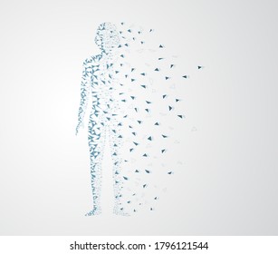 concepto corporal de la molécula humana o de la química del vector del ADN ilustración científica