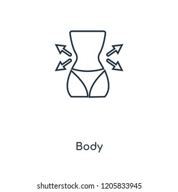 Body concept line icon. Linear Body concept outline symbol design. This simple element illustration can be used for web and mobile UI/UX.