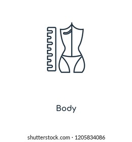 Body concept line icon. Linear Body concept outline symbol design. This simple element illustration can be used for web and mobile UI/UX.