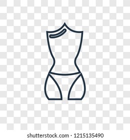 Body concept vector linear icon isolated on transparent background, Body concept transparency concept in outline style