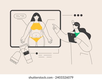 Body contouring abstract concept vector illustration. Non surgical plastic body correction, contouring technology, reduction, aesthetic treatment service, non invasive procedure abstract metaphor.